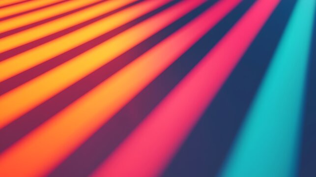 Colorful diagonal lines with a glowing effect create a vibrant, abstract background in shades of orange, red, purple, and teal.