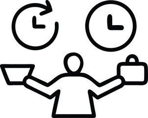 Work life balance icon vector for wellbeing and career themes