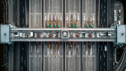 Vibrant Multi Lane Highway Stretching into Distance Surrounded by Scenic Landscapes and Clear Skies