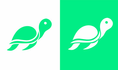 Naklejka premium Minimalist Turtle Logo Design illustration elements