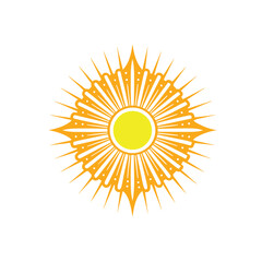 Stylized silhouette of sunburst rays in vintage engraving style, perfect for logos and emblems on white background  in Adobe Illustrator Artwork