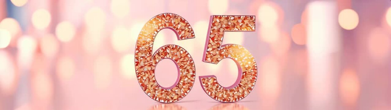 Number 65 with a blurry background