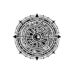 Tribal earth symbol with geometric lines