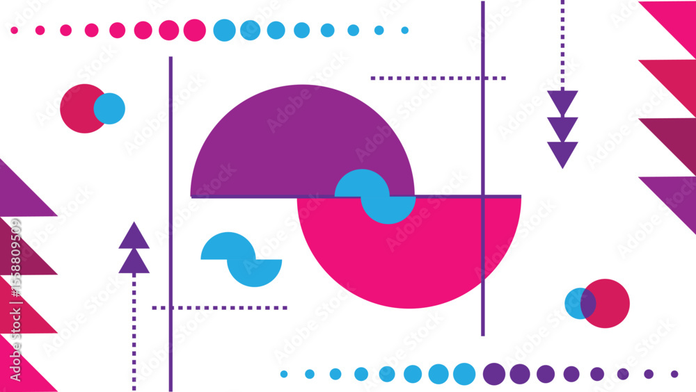 Fototapete minimalist modern colorful abstract geometric figures background. graphic design elements and resour