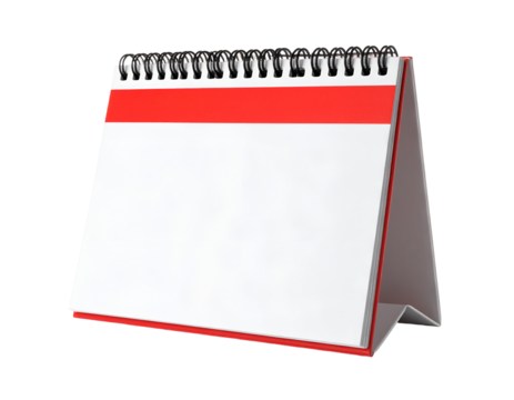 A clean blank desk calendar stands ready for important dates and personal organization.