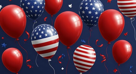 Patriotic Balloons A Festive Fourth of July Background