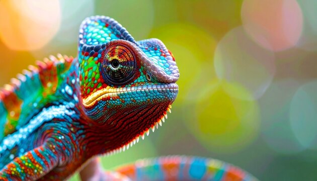 Colorful Chameleon Banner with Space for writing - Powered by Adobe