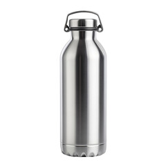 Sleek stainless steel water bottle with carrying handle perfect for hydration on the go