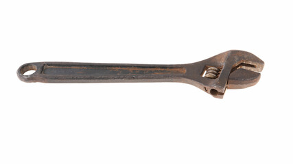 Classic adjustable wrench on a clean surface