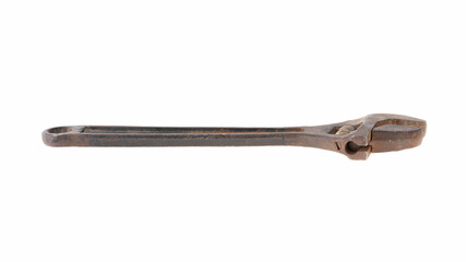 Adjustable wrench on a white background