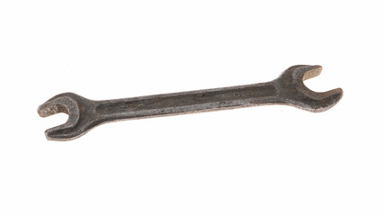 Vintage wrench on a white background