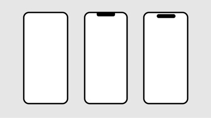 Phone mockup isolate 3d vector screen device template. Cellphone app mock up realistic telephone background design banner