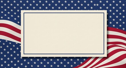 Patriotic American Flag Background with Blank Certificate Template