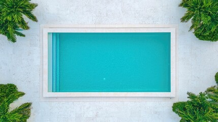 Elegant and inviting backyard swimming pool surrounded by luxurious sun loungers in a tranquil resort style setting with lush greenery and contemporary design elements