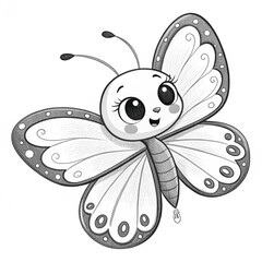 "Adorable Cartoon Butterfly Illustration A Whimsical Art Design"