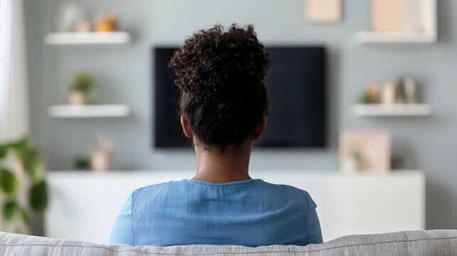 African American Man Sitting at Desk in Minimalist Home Office Setting Engaged in Video Conference or Virtual Meeting Using Laptop Computer