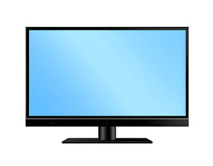Fototapeta premium Contemporary digital display unit featuring a clear blue screen and minimalist design elements.