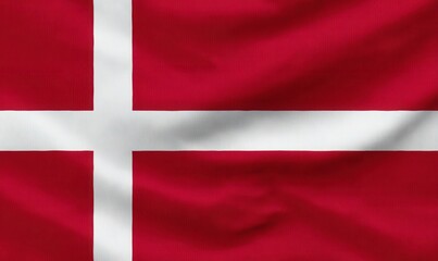 Fototapeta premium Denmark national flag waving close-up