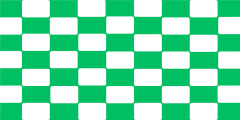 Green and White Checkerboard Pattern with Rounded Rectangles