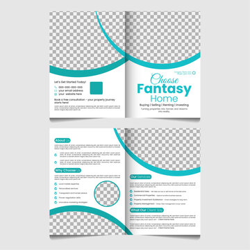 Modern Bi-fold Brochure design for real estate business growth