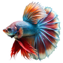 Fototapeta premium Colorful Betta Fish – Flowing Tail Fighting Fish PNG