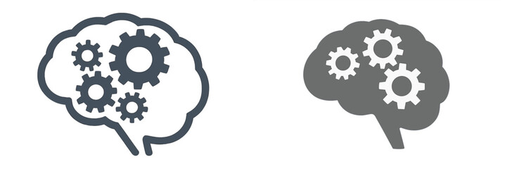 Creative design illustrating gears within a brain symbolizing cognitive processes and innovation concepts