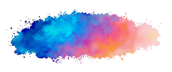 Vector colorful shades paint stroke watercolor splash isolated