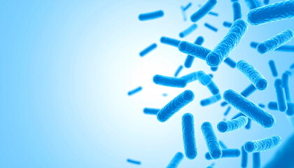 Blue bacteria microscopic bacteria rod shaped bacteria bacteria illustration clean background science concept microbiology medical research infection pathogen microorganism biology health