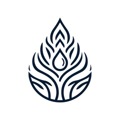 Tribal water droplet design in dark blue