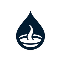Tribal water droplet design in dark blue