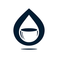 Tribal water droplet design in dark blue