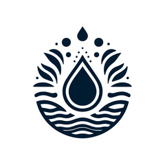 Tribal water droplet design in dark blue
