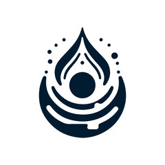 Tribal water droplet design in dark blue