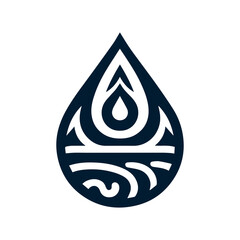Tribal water droplet design in dark blue