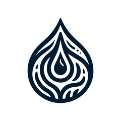 Tribal water droplet design in dark blue