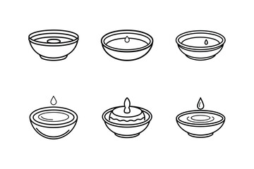 water dish line art vector illustration