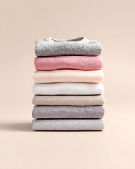 Neutral Folded Baby Apparel in Minimalist Clean Setup