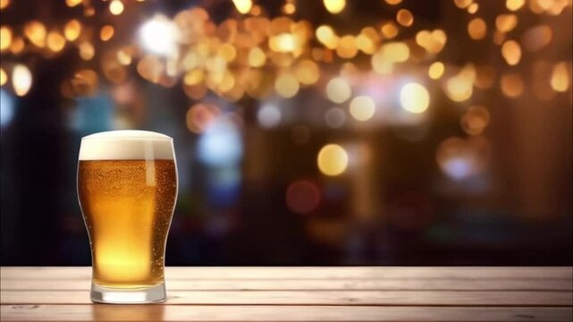 German beer in large glass mug for celebration holiday Oktoberfest, abstract vivid composition consists of background for diverse creative work