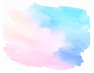 Realistic splash of pastel watercolor brushstroke, white background PNG, isolated, high-resolution