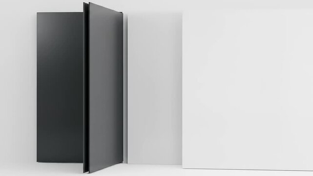 Minimalist design featuring a black and white folder on a clean surface, symbolizing organization
