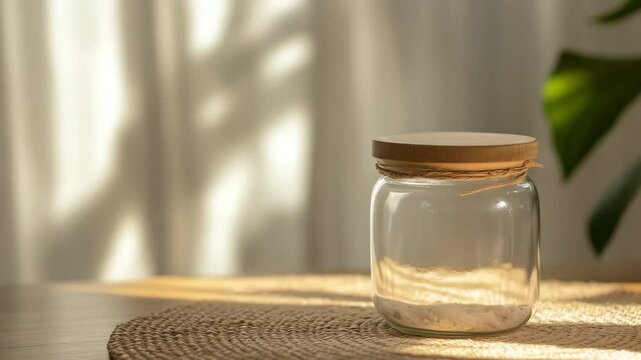 Animation of cozy empty jar