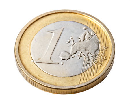 euro isolated on white background PNG , AI GENERATED