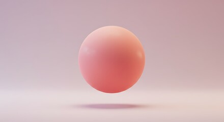Minimalistic Floating Pink Sphere on a Soft Monochromatic Background variation 2