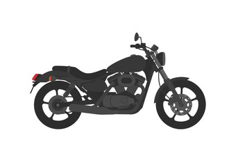 Obraz premium Gray motorcycle with a round headlight handlebars and a visible engine
