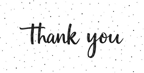 Thank you text background vector calligraphy script font. Thank you typography letter design banner handwritten logo.