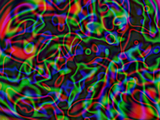 Psychedelic RGB abstract swirl, trippy multicolor noise pattern art