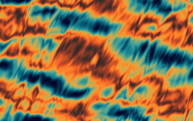 Fiery ocean abstract texture, orange and teal heatwave pattern art