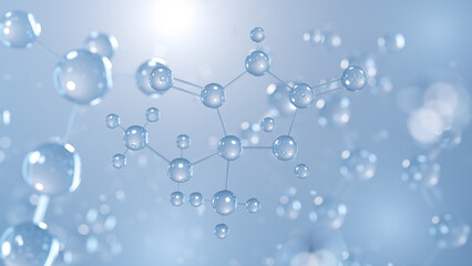 ethosuximide molecular structure 3d, anti-epileptic drug structural chemical formula view from a microscope