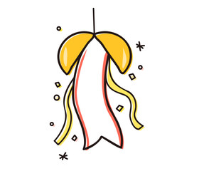 くす玉のカラフルイラスト素材／お祝い・イベントに使える華やかな飾り