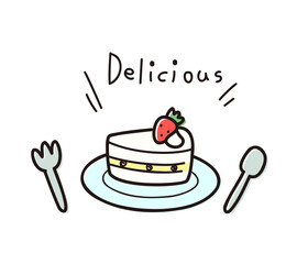 Deliciousなカットケーキイラスト／メニュー・パーティ向けカラフルイラスト